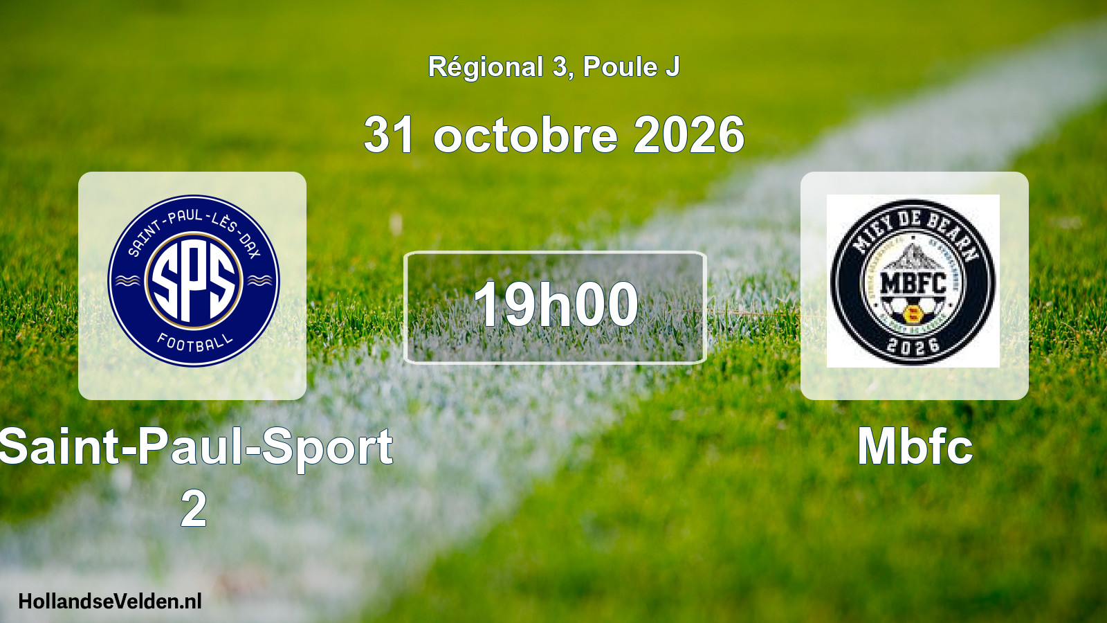 Scheduled Match: Saint-Paul-Sport 2 - Mbfc (31 October 2026)