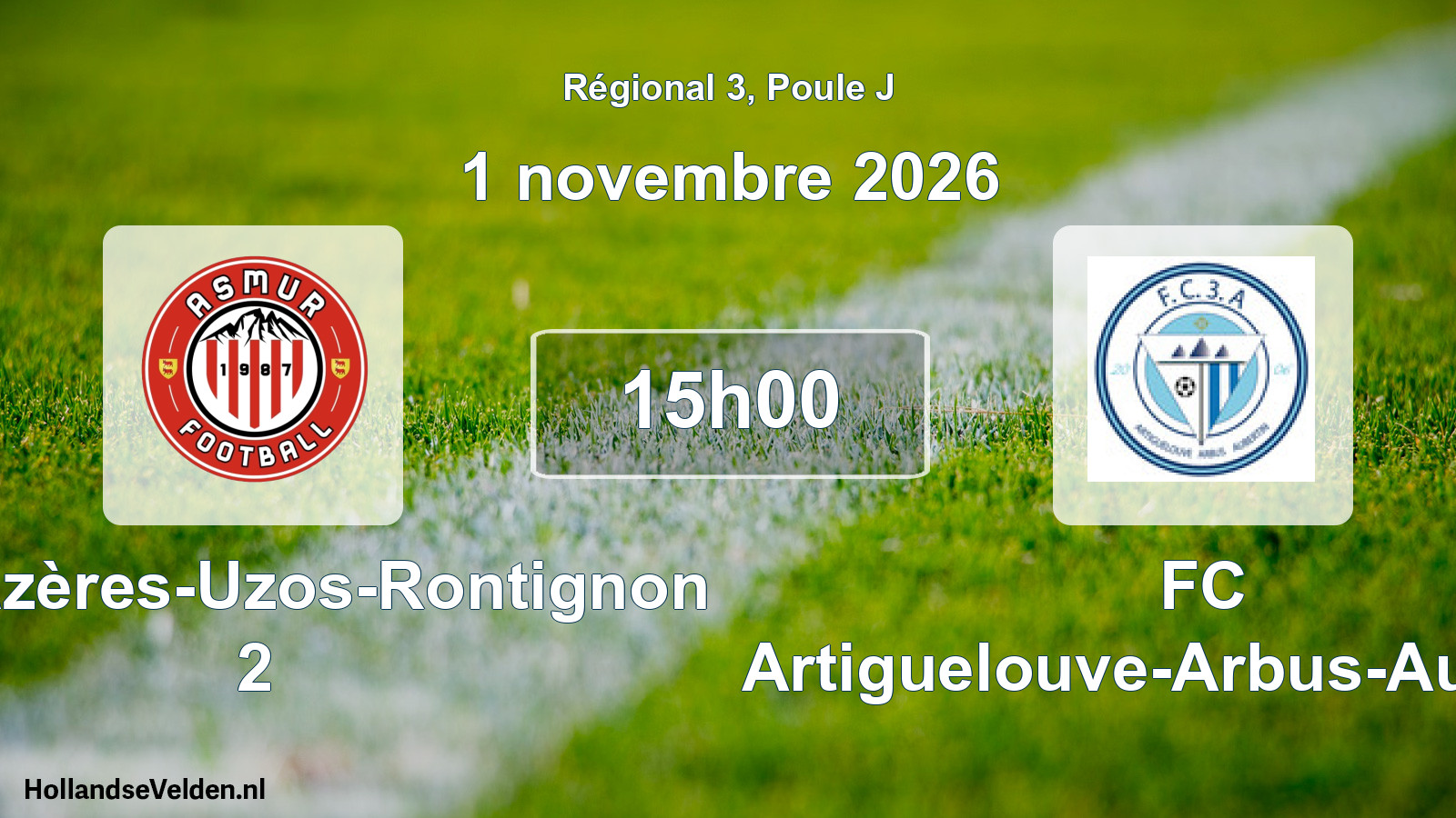 Scheduled Match: AS Mazères-Uzos-Rontignon 2 - FC Artiguelouve-Arbus-Aubertin (1 November 2026)