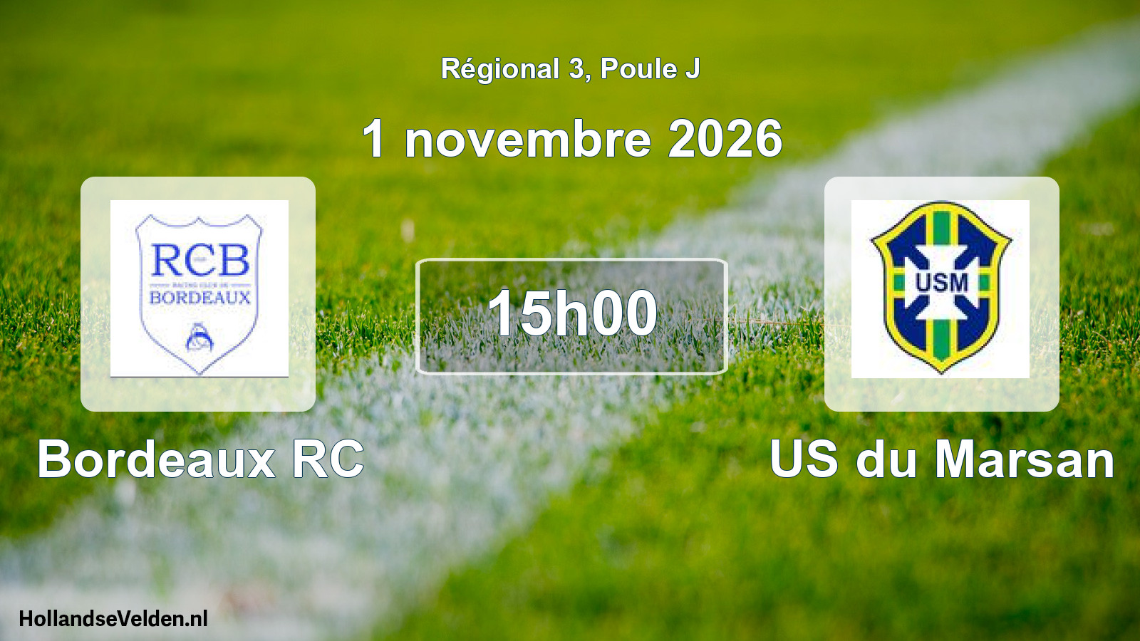 Scheduled Match: Bordeaux RC - US du Marsan (1 November 2026)