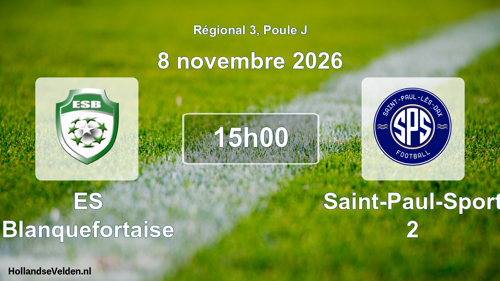 Scheduled Match: ES Blanquefortaise - Saint-Paul-Sport 2 (8 November 2026)