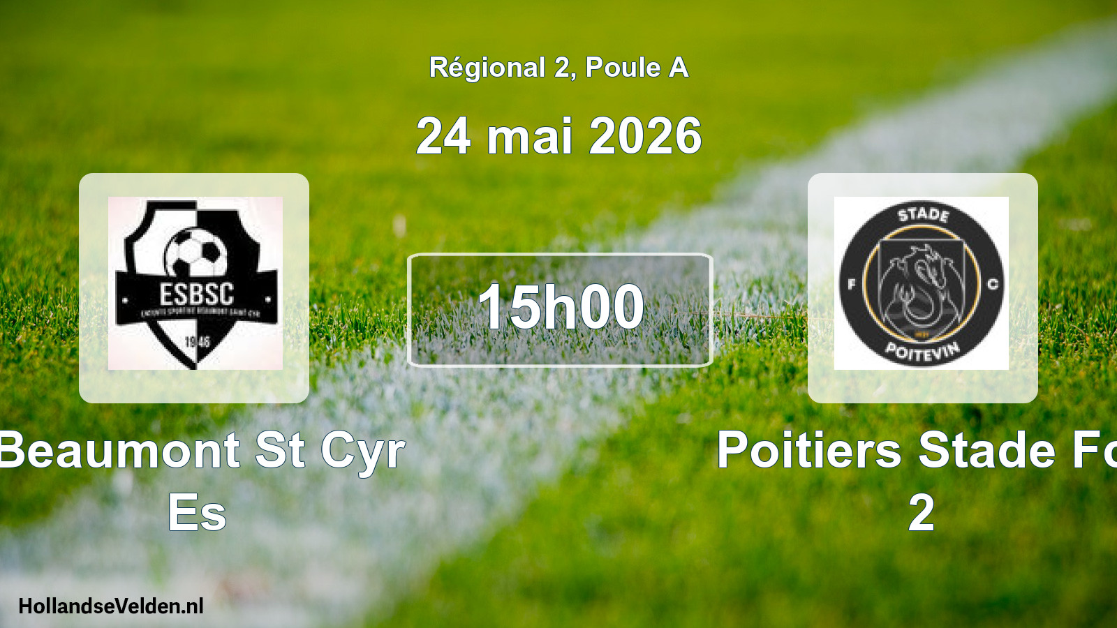 Scheduled Match: Beaumont St Cyr Es - Poitiers Stade Fc 2 (24 May 2026)