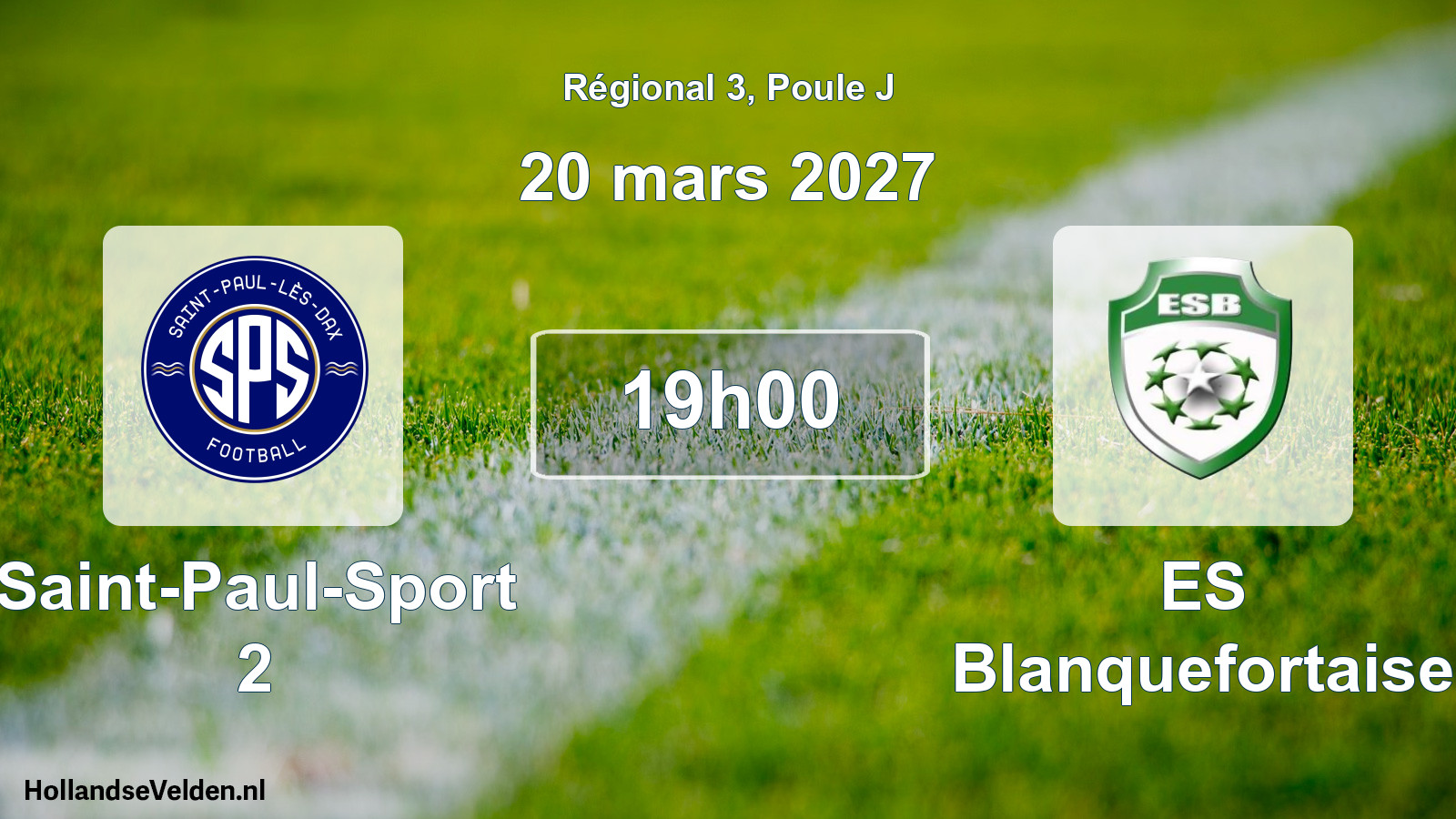 Match programmé: Saint-Paul-Sport 2 - ES Blanquefortaise (20 mars 2027)