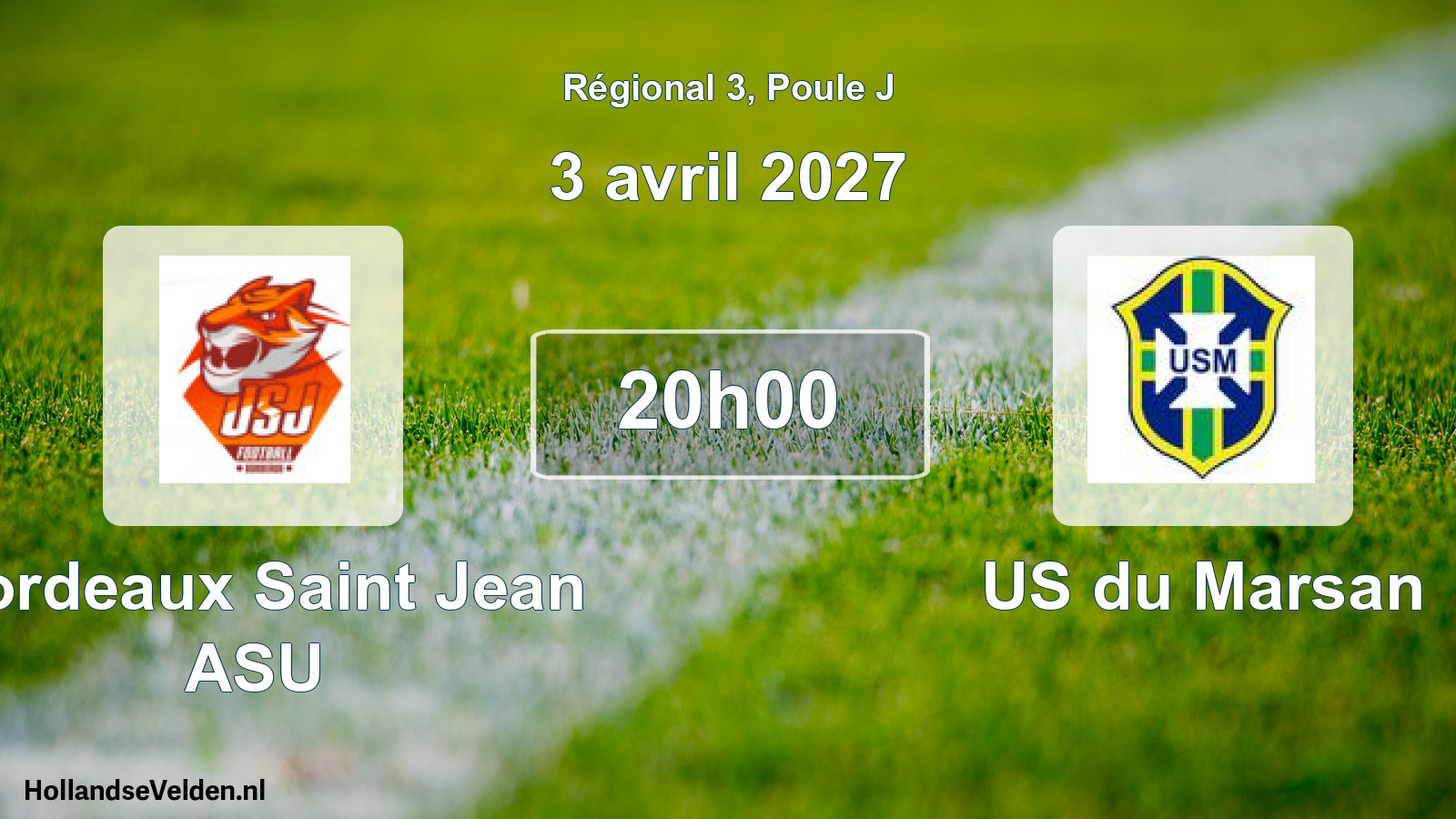 Scheduled Match: Bordeaux Saint Jean ASU - US du Marsan (3 April 2027)