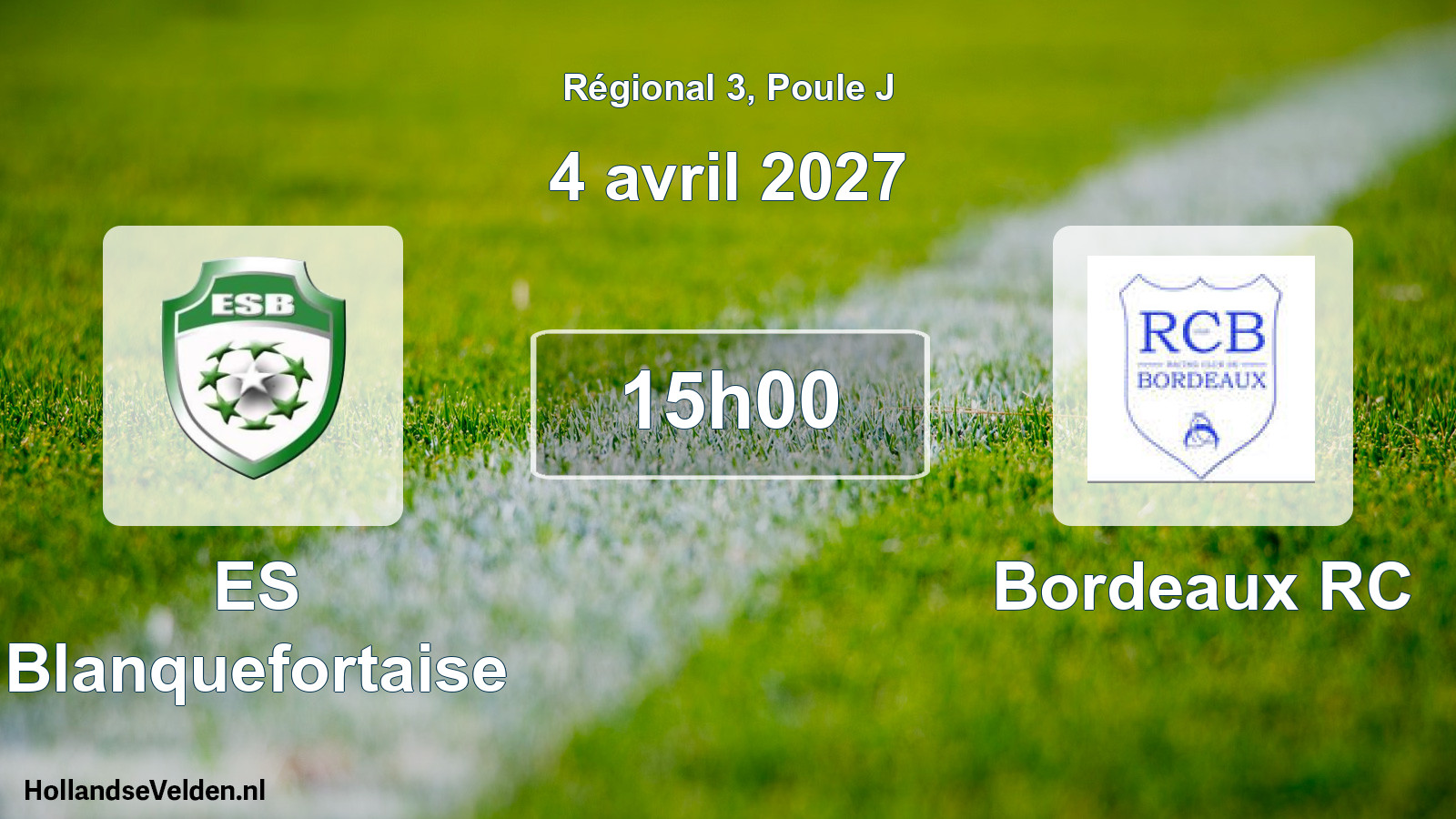 Scheduled Match: ES Blanquefortaise - Bordeaux RC (4 April 2027)