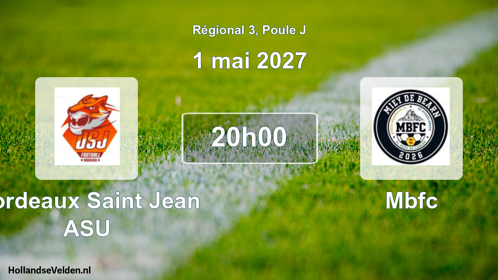 Scheduled Match: Bordeaux Saint Jean ASU - Mbfc (1 May 2027)