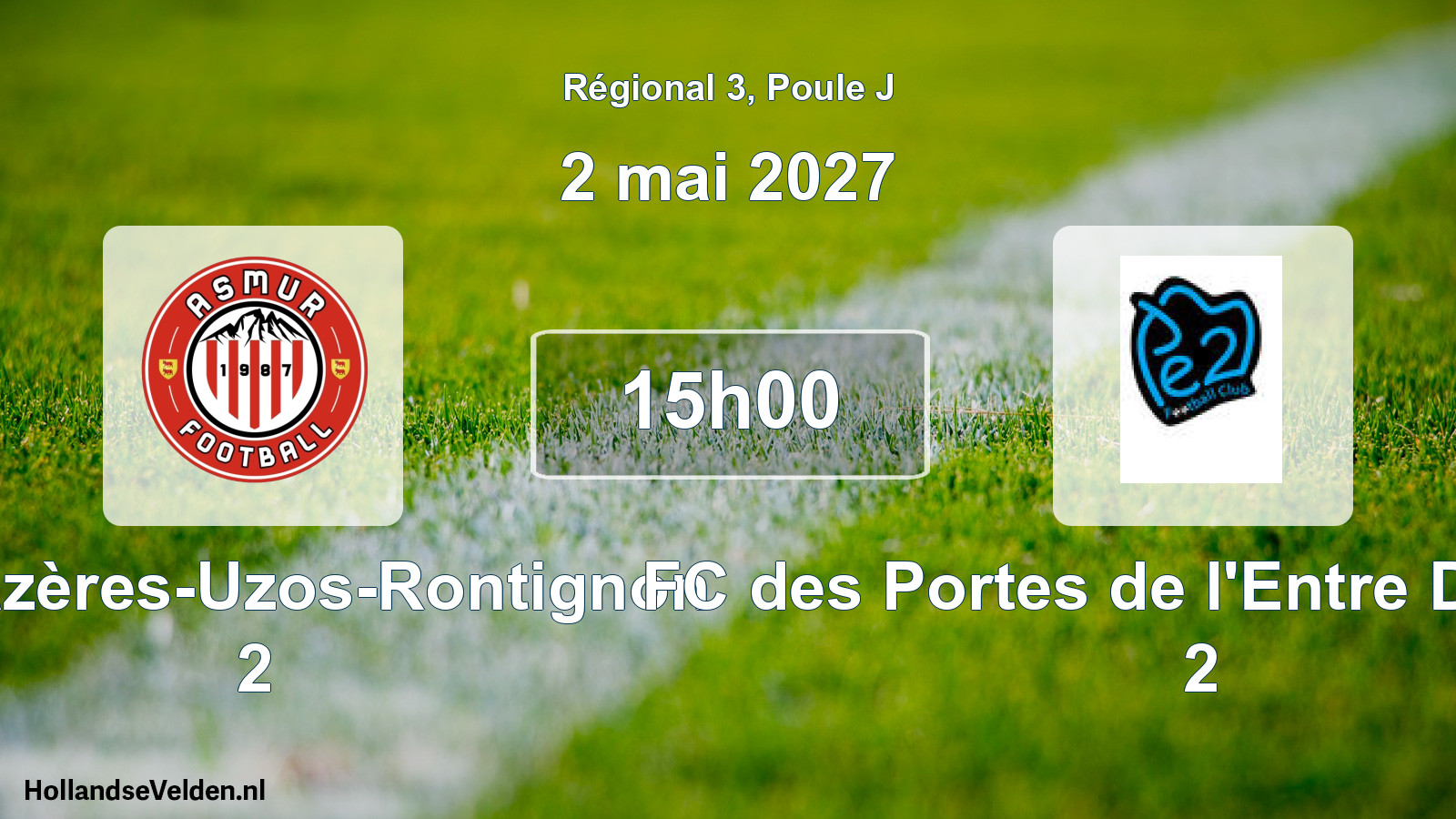 Scheduled Match: AS Mazères-Uzos-Rontignon 2 - FC des Portes de l'Entre Deux Mers 2 (2 May 2027)