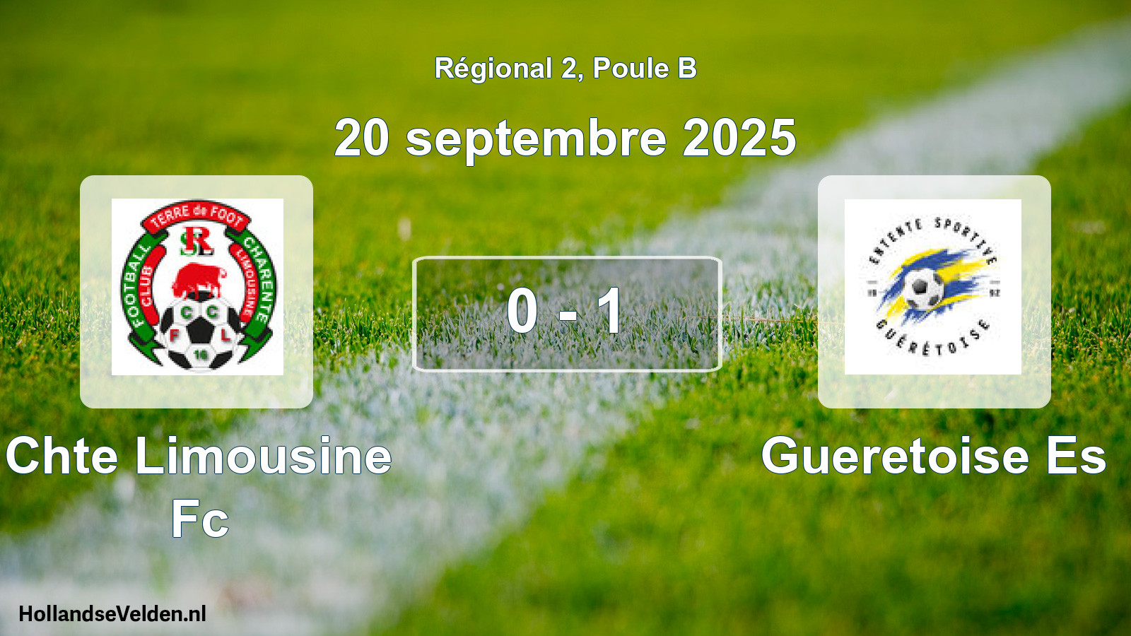Gespeelde wedstrijd: Chte Limousine Fc - Gueretoise Es 0 - 1 (20 septembre 2025)