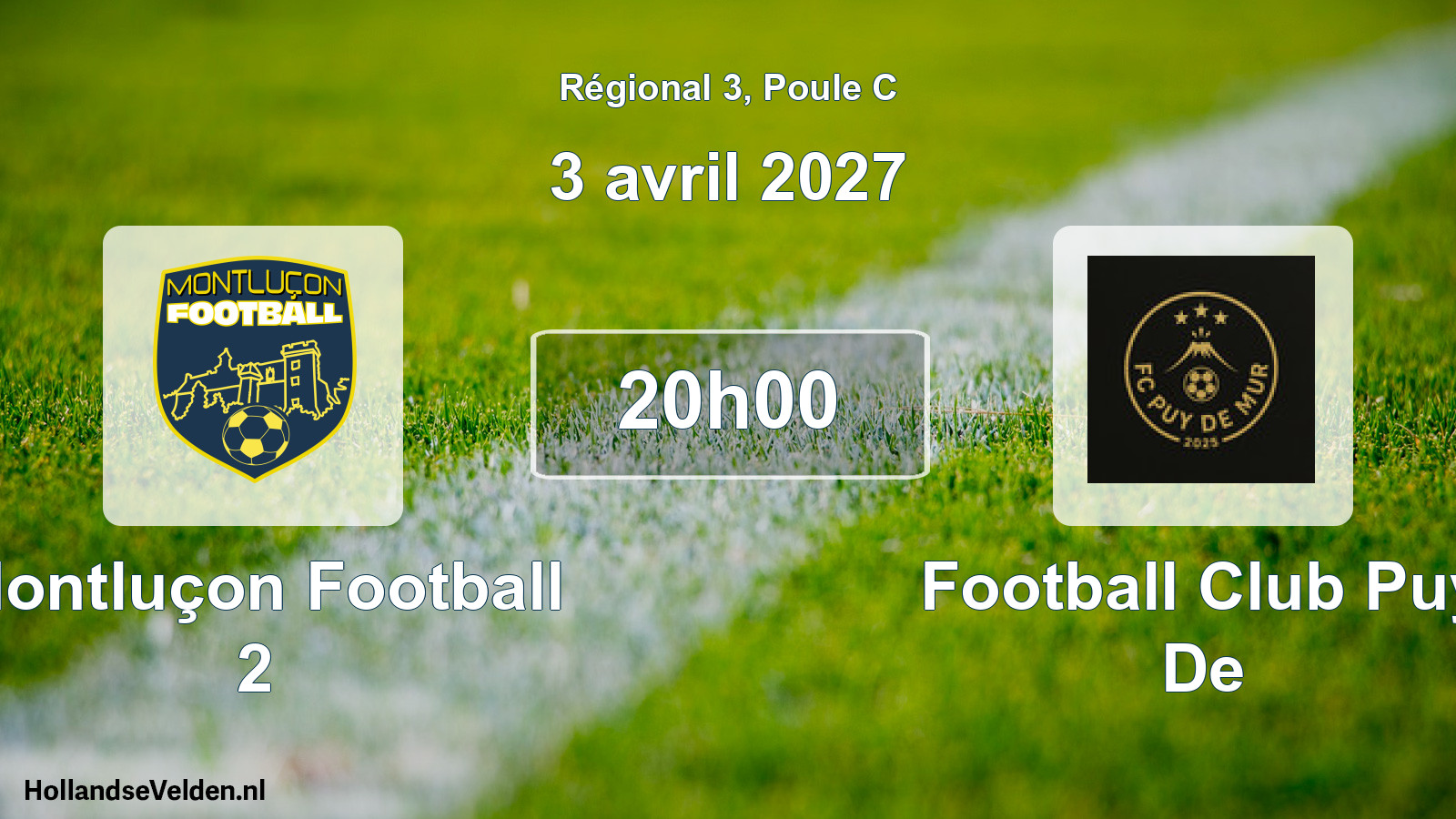 Match programmé: Montluçon Football 2 - Football Club Puy De (3 avril 2027)