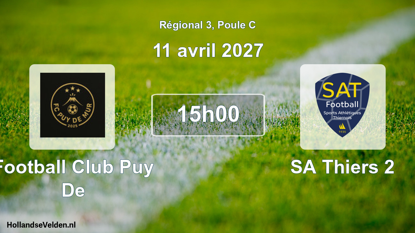 Scheduled Match: Football Club Puy De - SA Thiers 2 (11 April 2027)