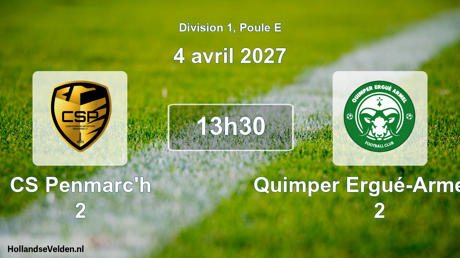 Geplande wedstrijd: CS Penmarc'h 2 - Quimper Ergué-Armel FC 2 (4 april 2027)
