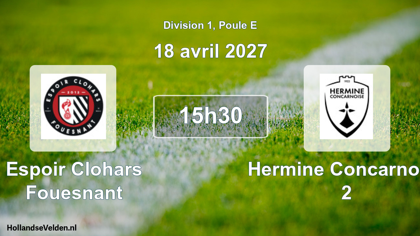 Match programmé: Espoir Clohars Fouesnant - Hermine Concarnoise 2 (18 avril 2027)
