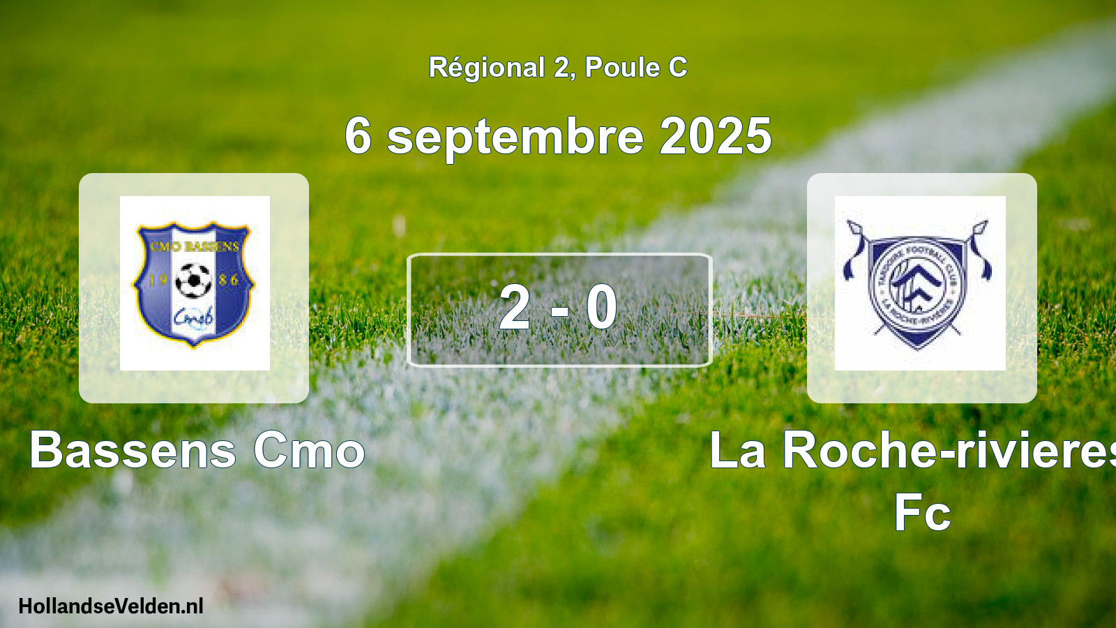 Gespeelde wedstrijd: Bassens Cmo - La Roche-rivieres Fc 2 - 0 (6 septembre 2025)