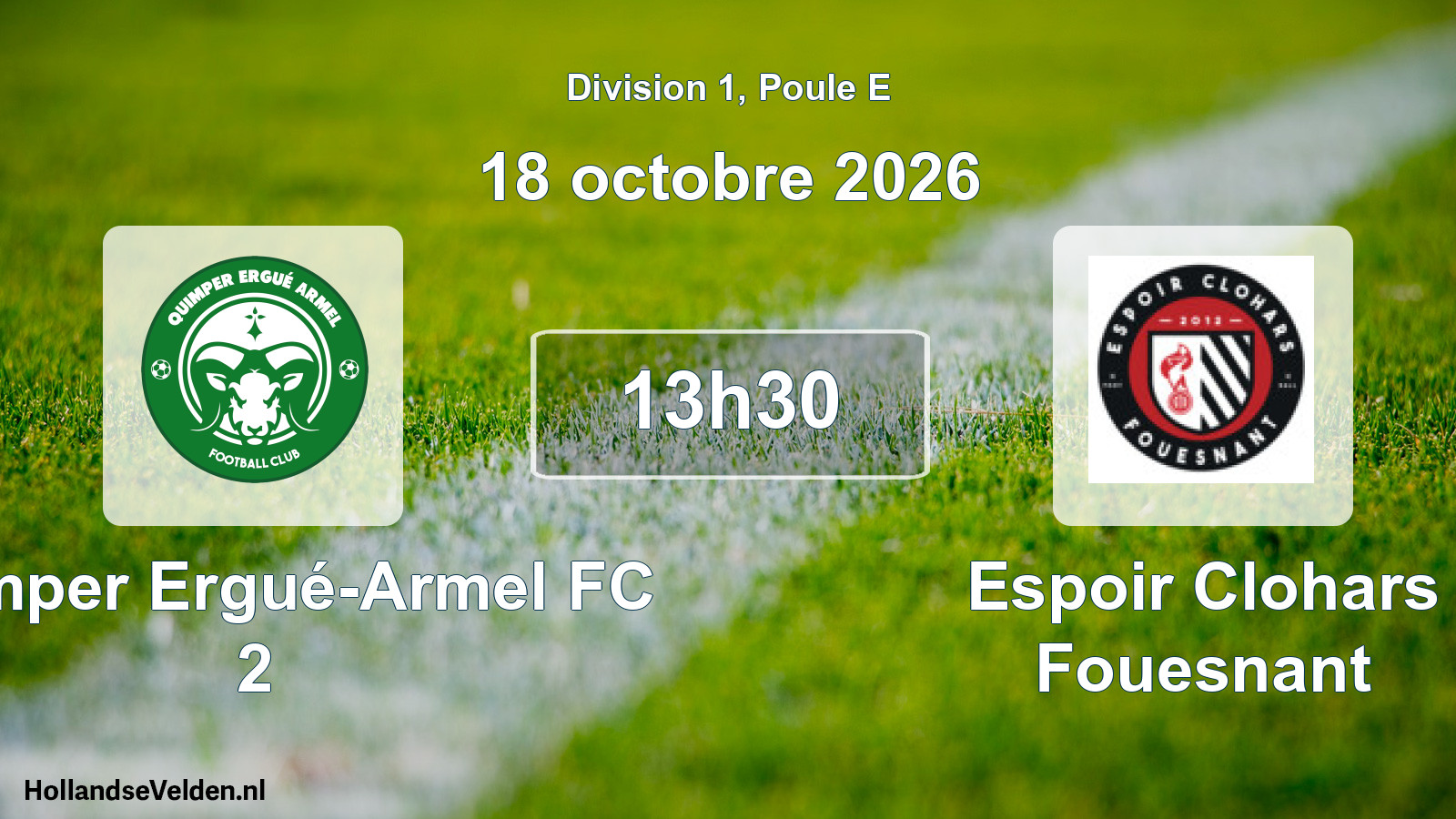 Scheduled Match: Quimper Ergué-Armel FC 2 - Espoir Clohars Fouesnant (18 October 2026)