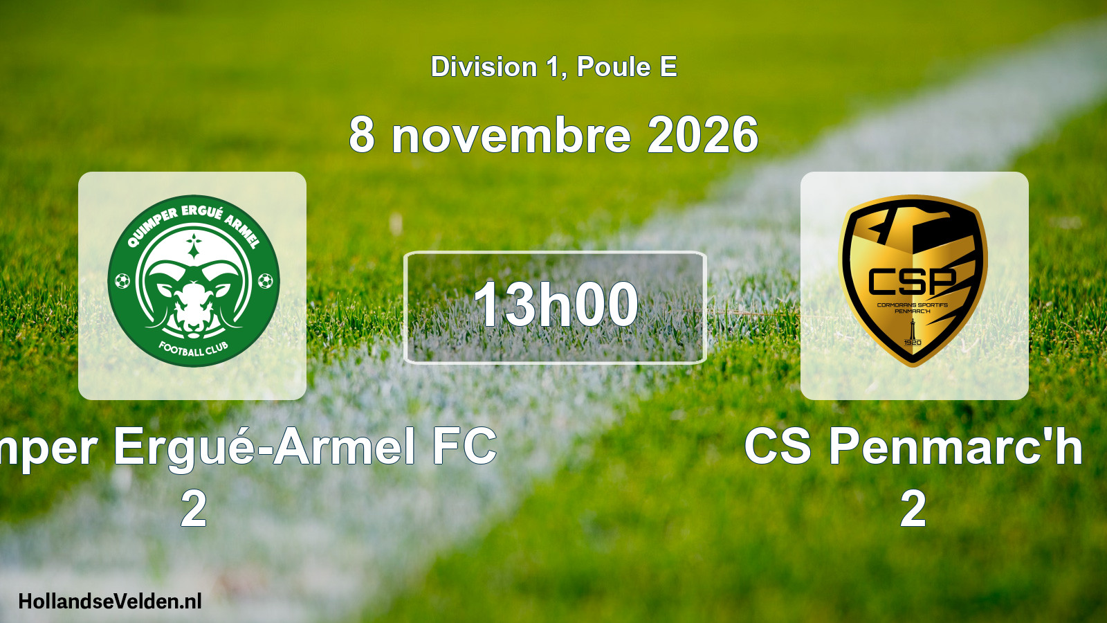 Scheduled Match: Quimper Ergué-Armel FC 2 - CS Penmarc'h 2 (8 November 2026)