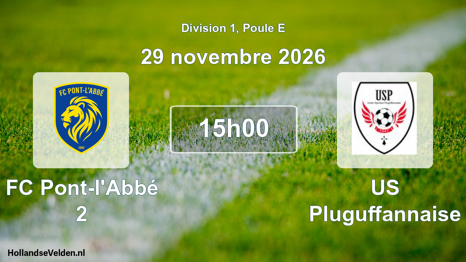 Match programmé: FC Pont-l'Abbé 2 - US Pluguffannaise (29 novembre 2026)
