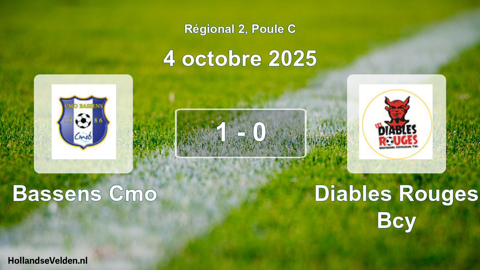 Total number of matches played: Bassens Cmo - Diables Rouges Bcy 1 - 0 (4 October 2025)