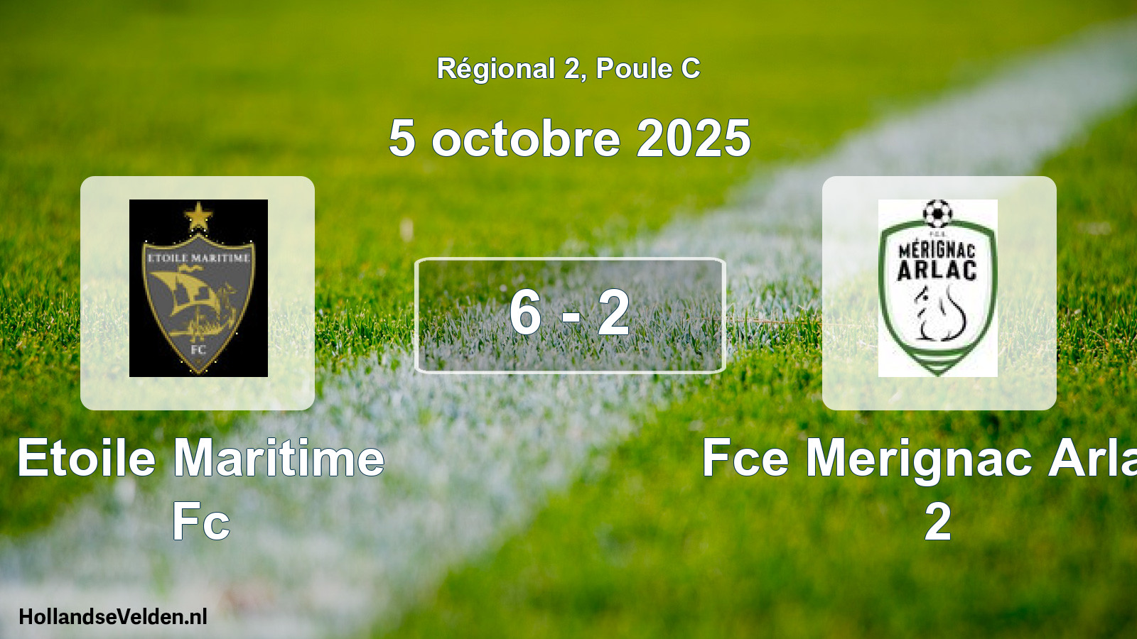 Gespeelde wedstrijd: Etoile Maritime Fc - Fce Merignac Arlac 2 6 - 2 (5 octobre 2025)