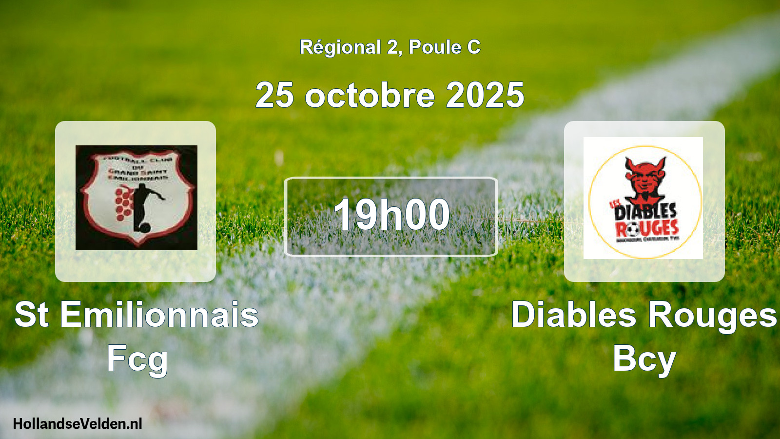 Geplande wedstrijd: St Emilionnais Fcg - Diables Rouges Bcy (25 octobre 2025)