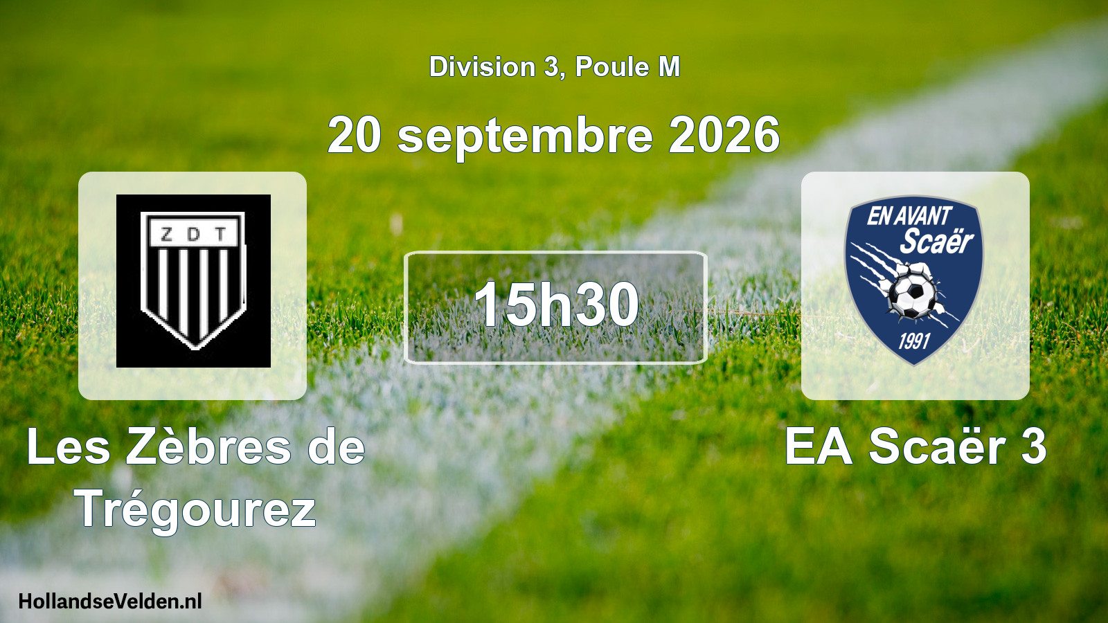 Match programmé: Les Zèbres de Trégourez - EA Scaër 3 (20 septembre 2026)