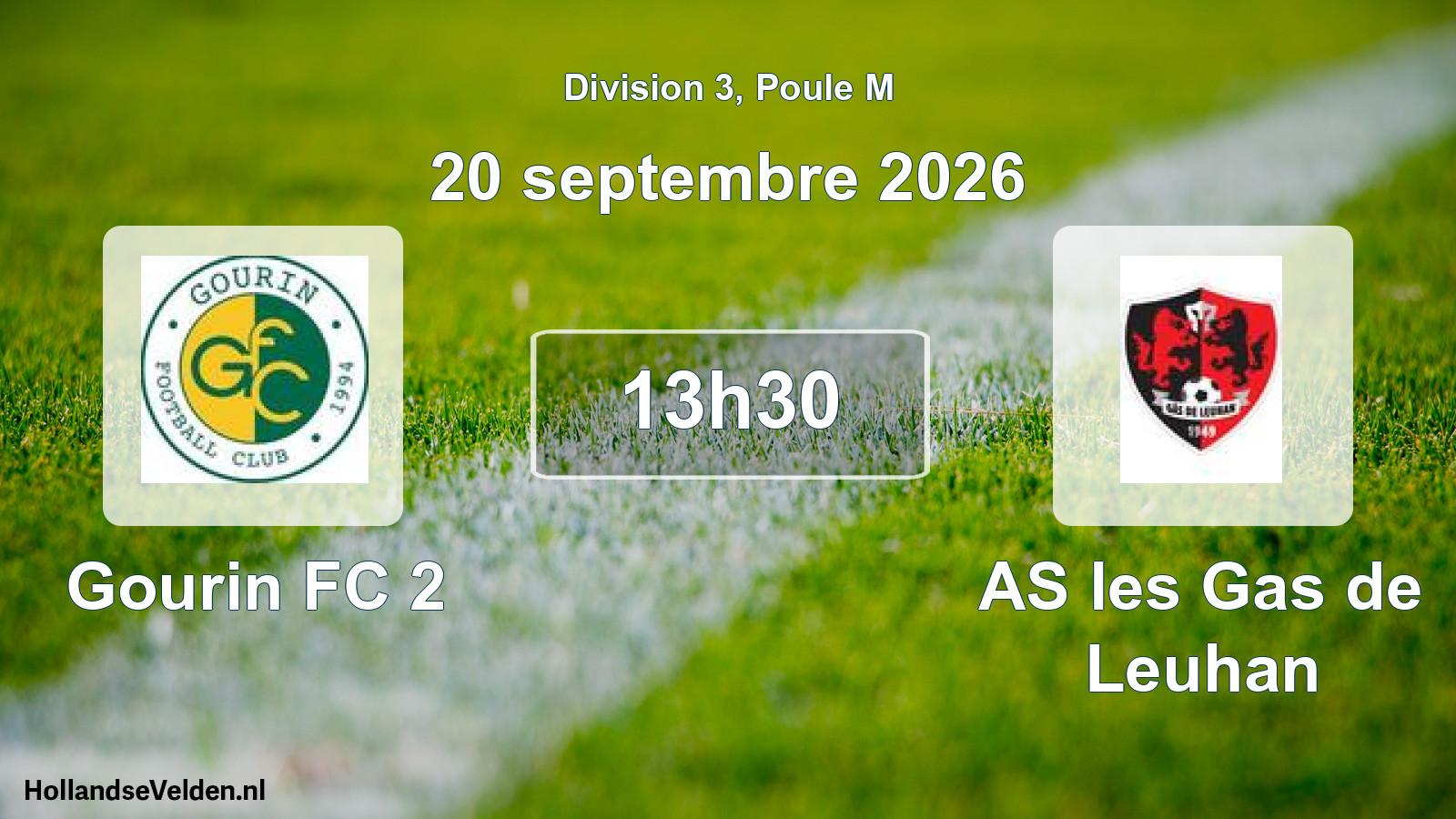 Match programmé: Gourin FC 2 - AS les Gas de Leuhan (20 septembre 2026)