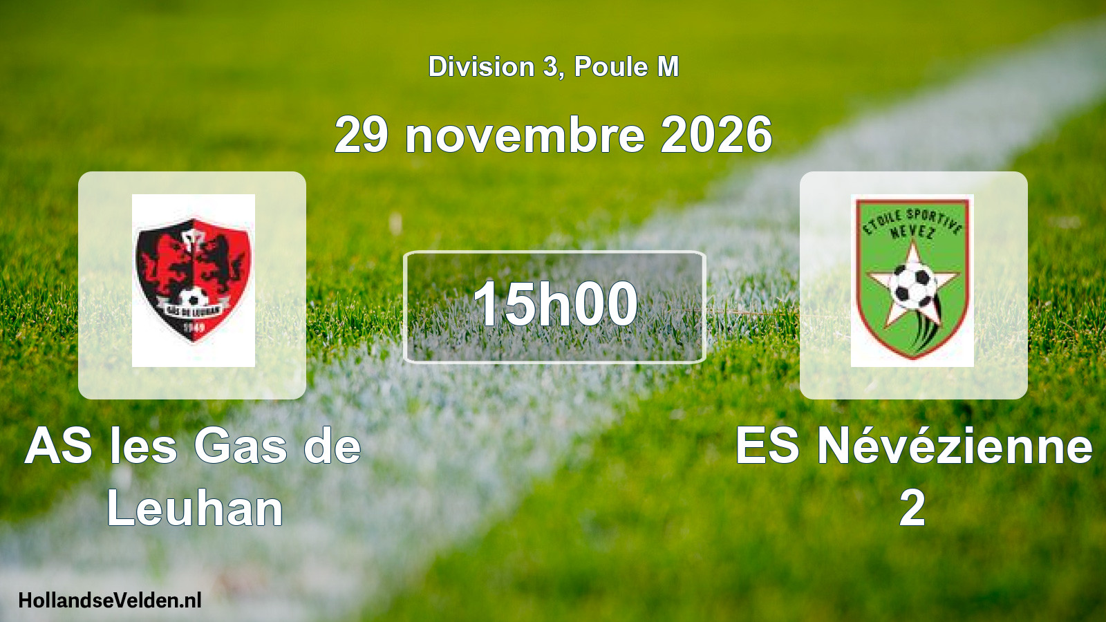 Match programmé: AS les Gas de Leuhan - ES Névézienne 2 (29 novembre 2026)