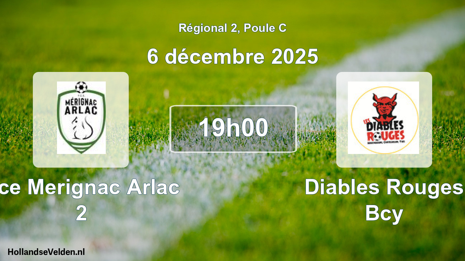 Scheduled Match: Fce Merignac Arlac 2 - Diables Rouges Bcy (6 December 2025)