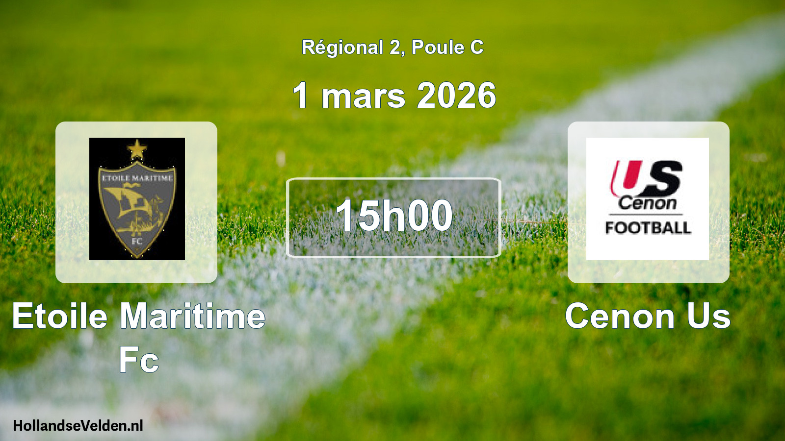 Geplande wedstrijd: Etoile Maritime Fc - Cenon Us (1 mars 2026)