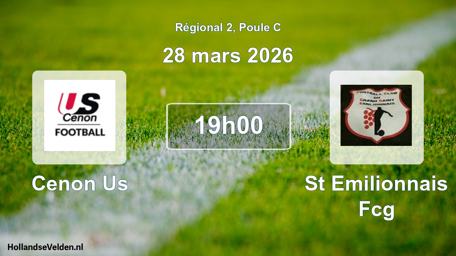 Geplande wedstrijd: Cenon Us - St Emilionnais Fcg (28 mars 2026)