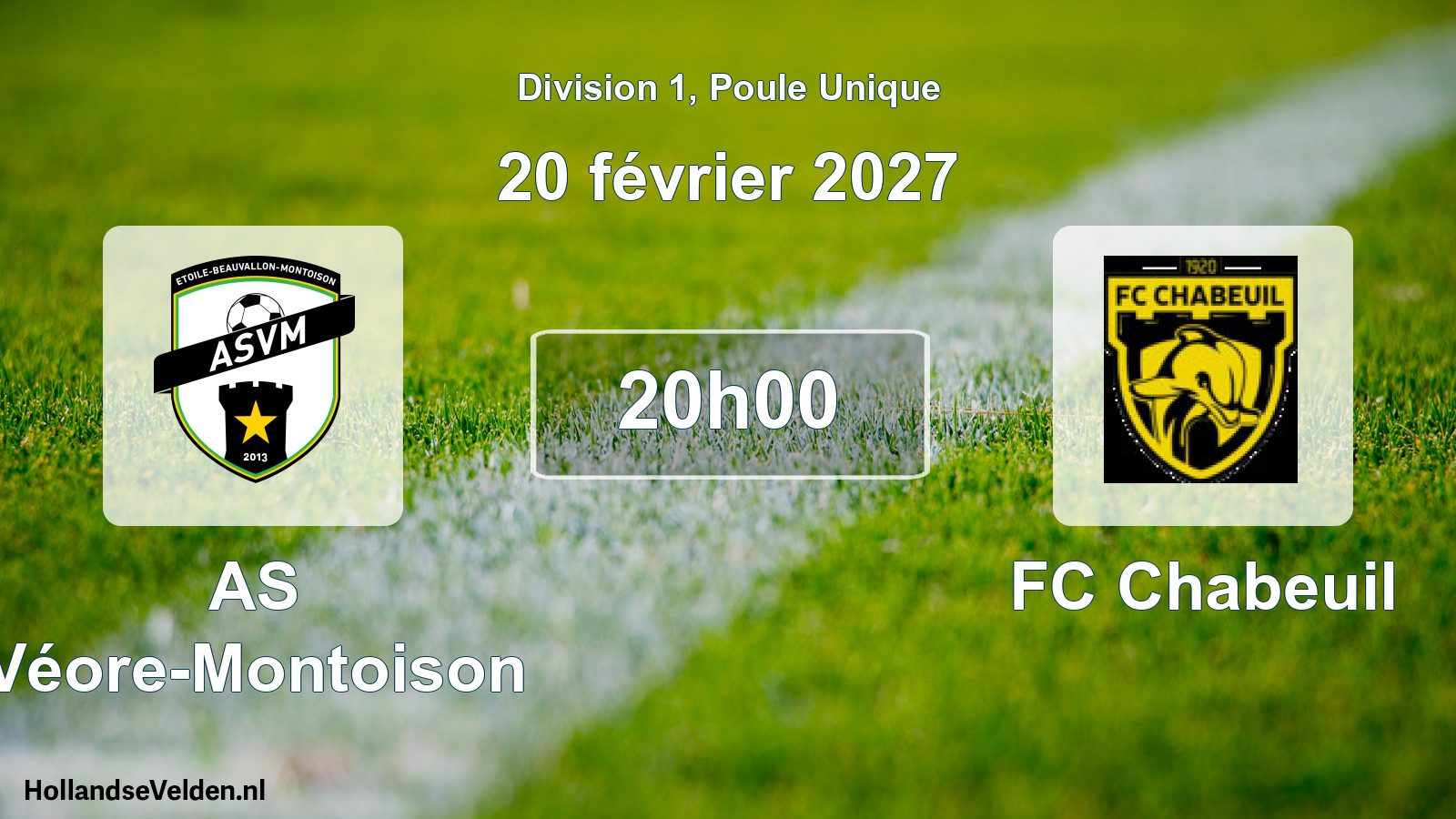 Match programmé: AS Véore-Montoison - FC Chabeuil (21 février 2027)