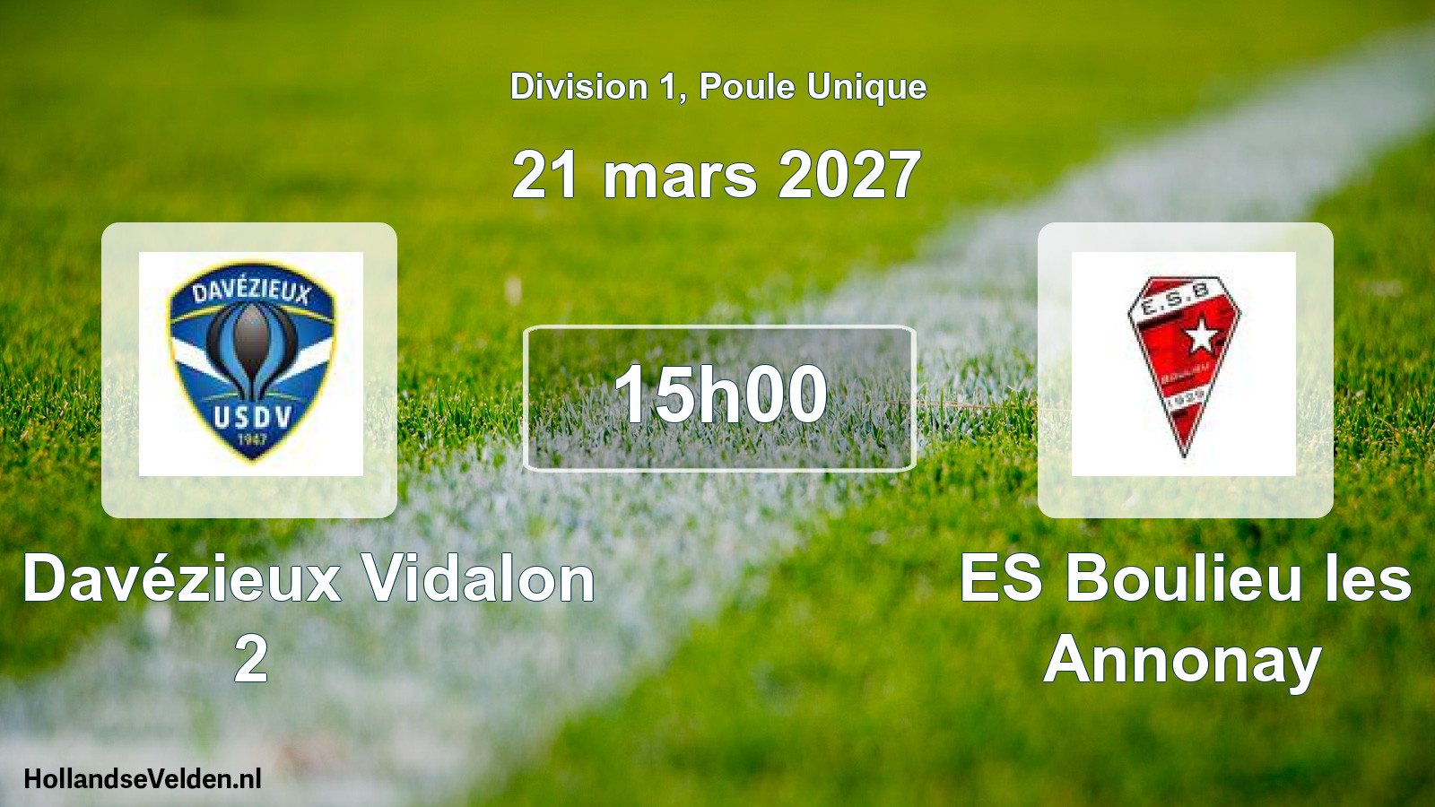 Scheduled Match: US Davézieux Vidalon 2 - ES Boulieu les Annonay (21 March 2027)