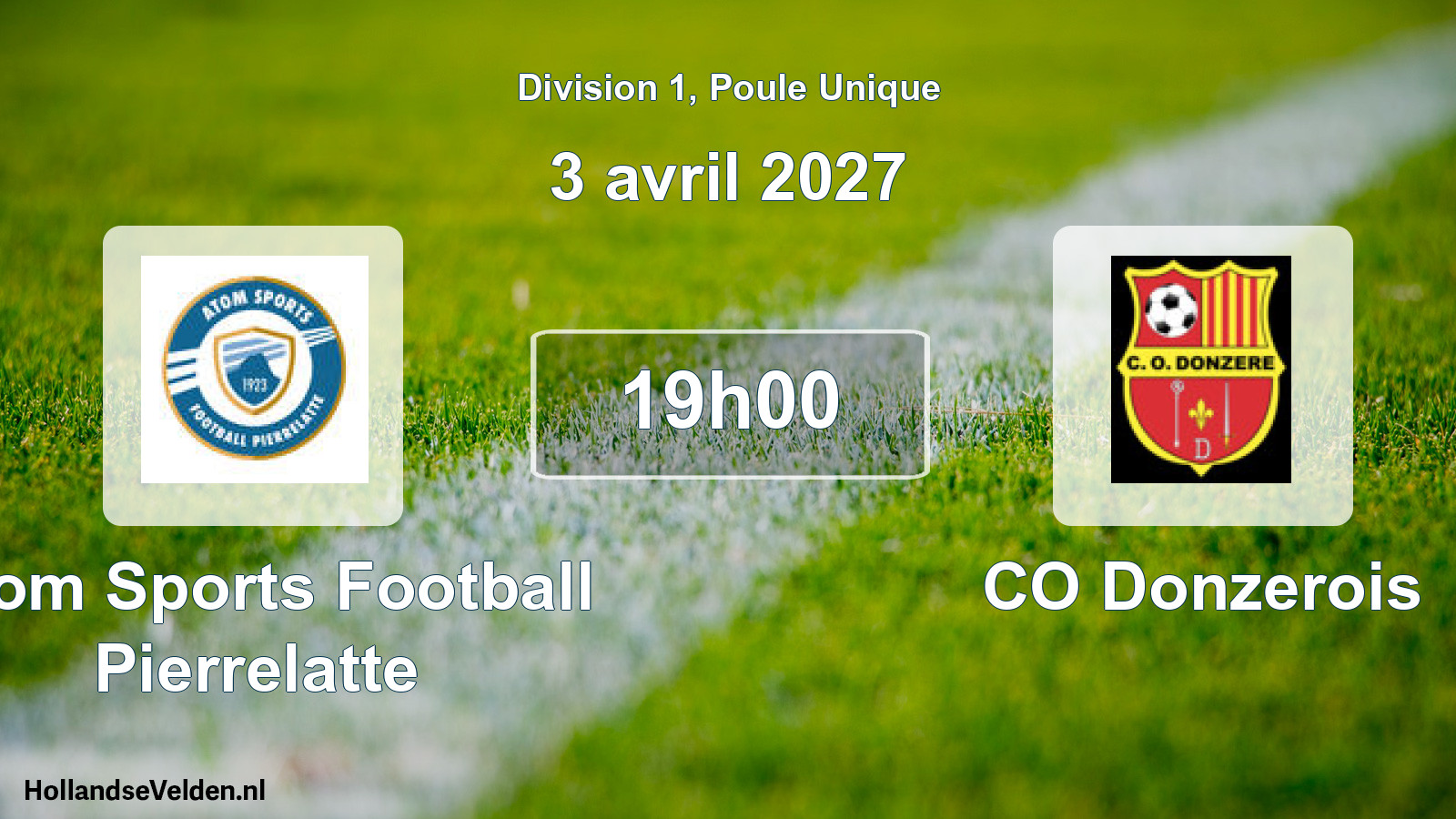 Scheduled Match: Atom Sports Football Pierrelatte - CO Donzerois (3 April 2027)
