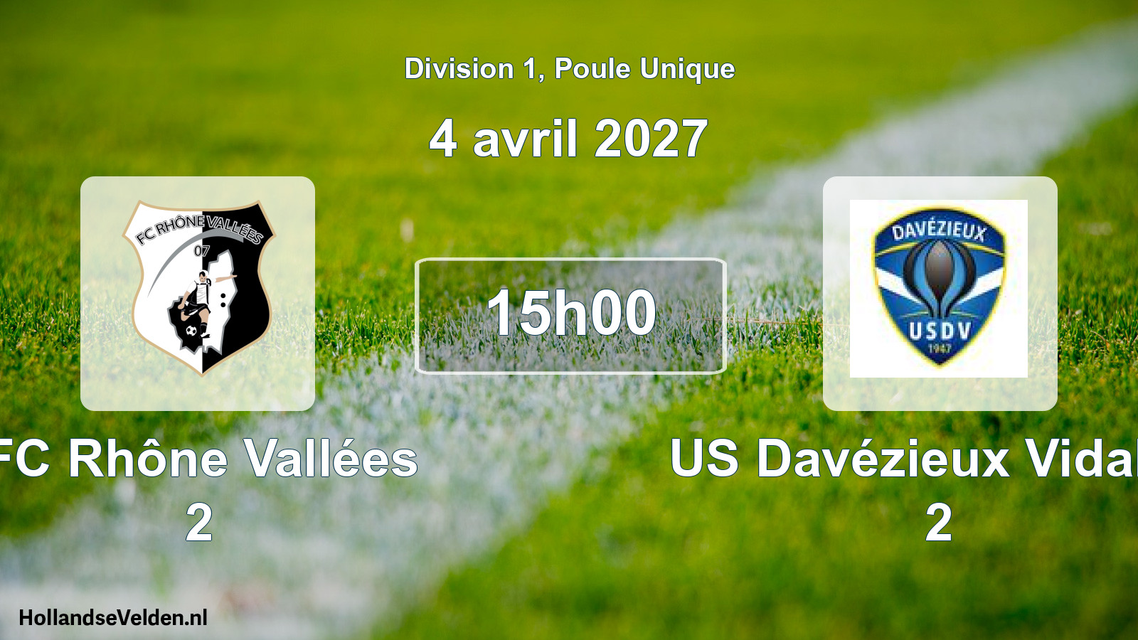 Match programmé: FC Rhône Vallées 2 - US Davézieux Vidalon 2 (4 avril 2027)