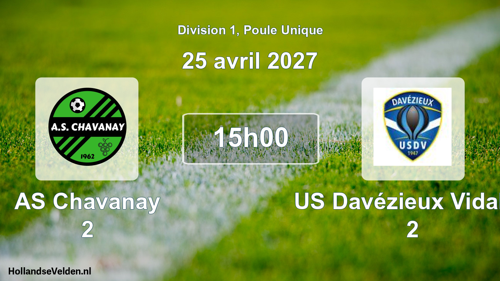 Match programmé: AS Chavanay 2 - US Davézieux Vidalon 2 (25 avril 2027)