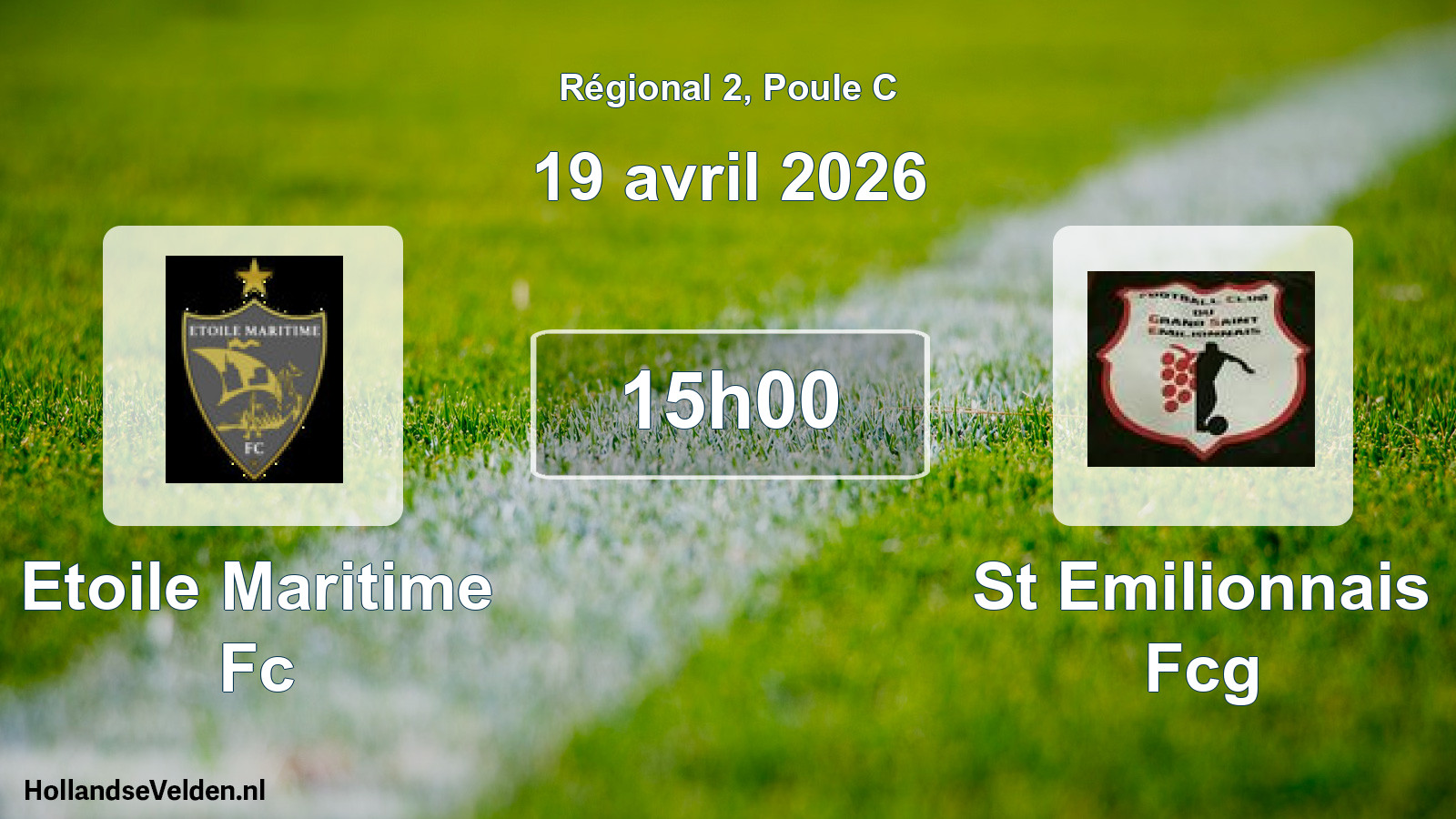 Geplande wedstrijd: Etoile Maritime Fc - St Emilionnais Fcg (19 avril 2026)