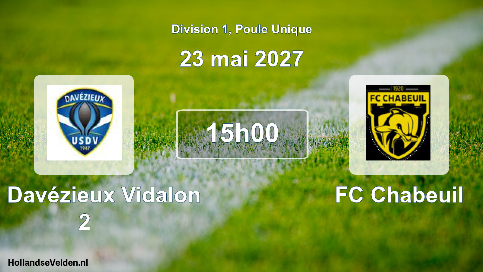 Match programmé: US Davézieux Vidalon 2 - FC Chabeuil (23 mai 2027)