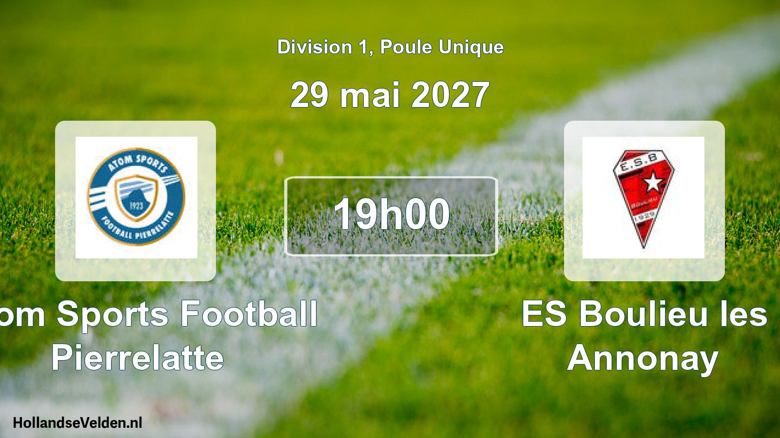 Scheduled Match: Atom Sports Football Pierrelatte - ES Boulieu les Annonay (29 May 2027)