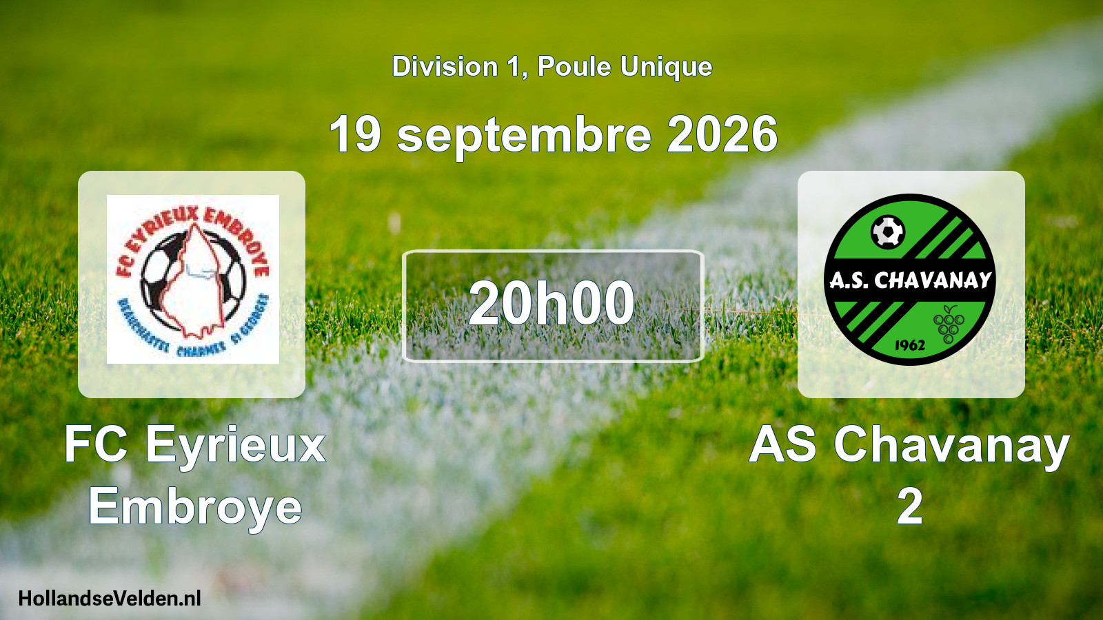 Match programmé: FC Eyrieux Embroye - AS Chavanay 2 (19 septembre 2026)