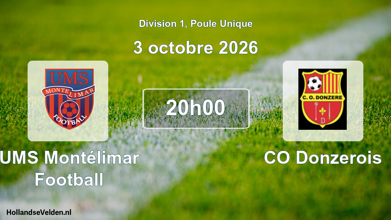 Scheduled Match: UMS Montélimar Football - CO Donzerois (3 October 2026)