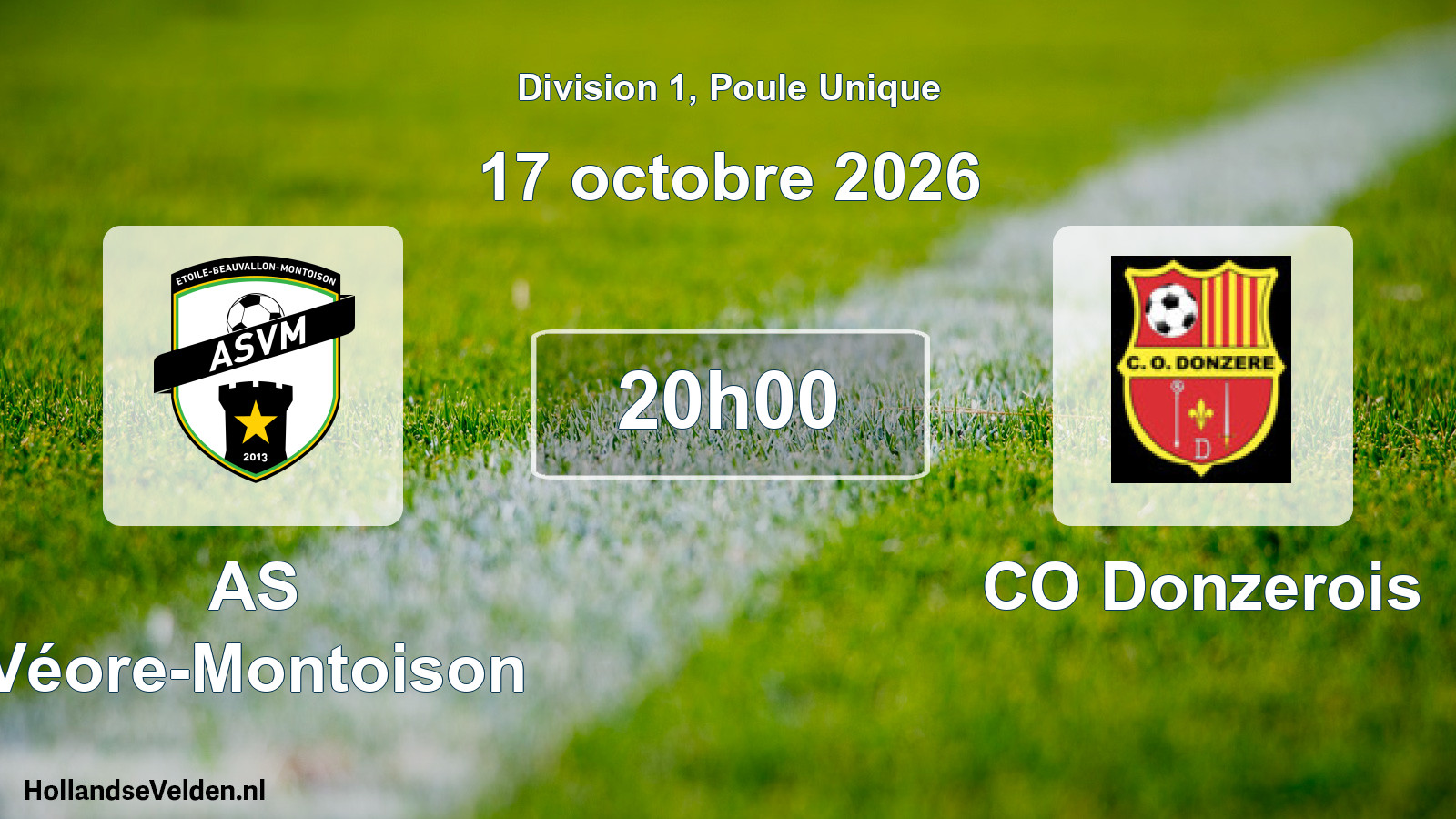 Match programmé: AS Véore-Montoison - CO Donzerois (17 octobre 2026)