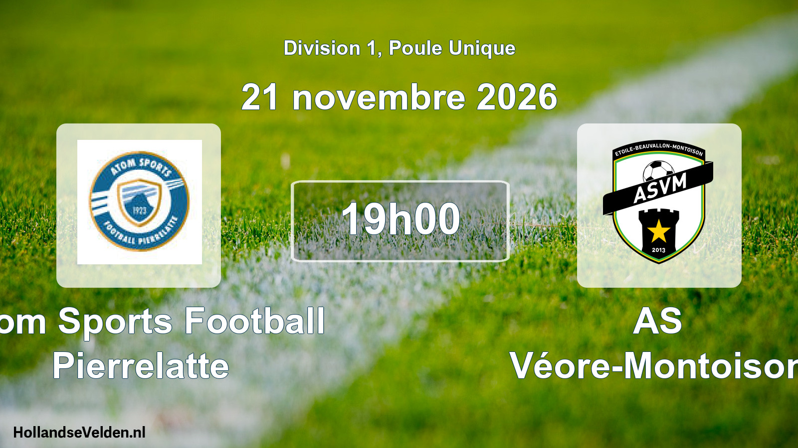 Scheduled Match: Atom Sports Football Pierrelatte - AS Véore-Montoison (21 November 2026)