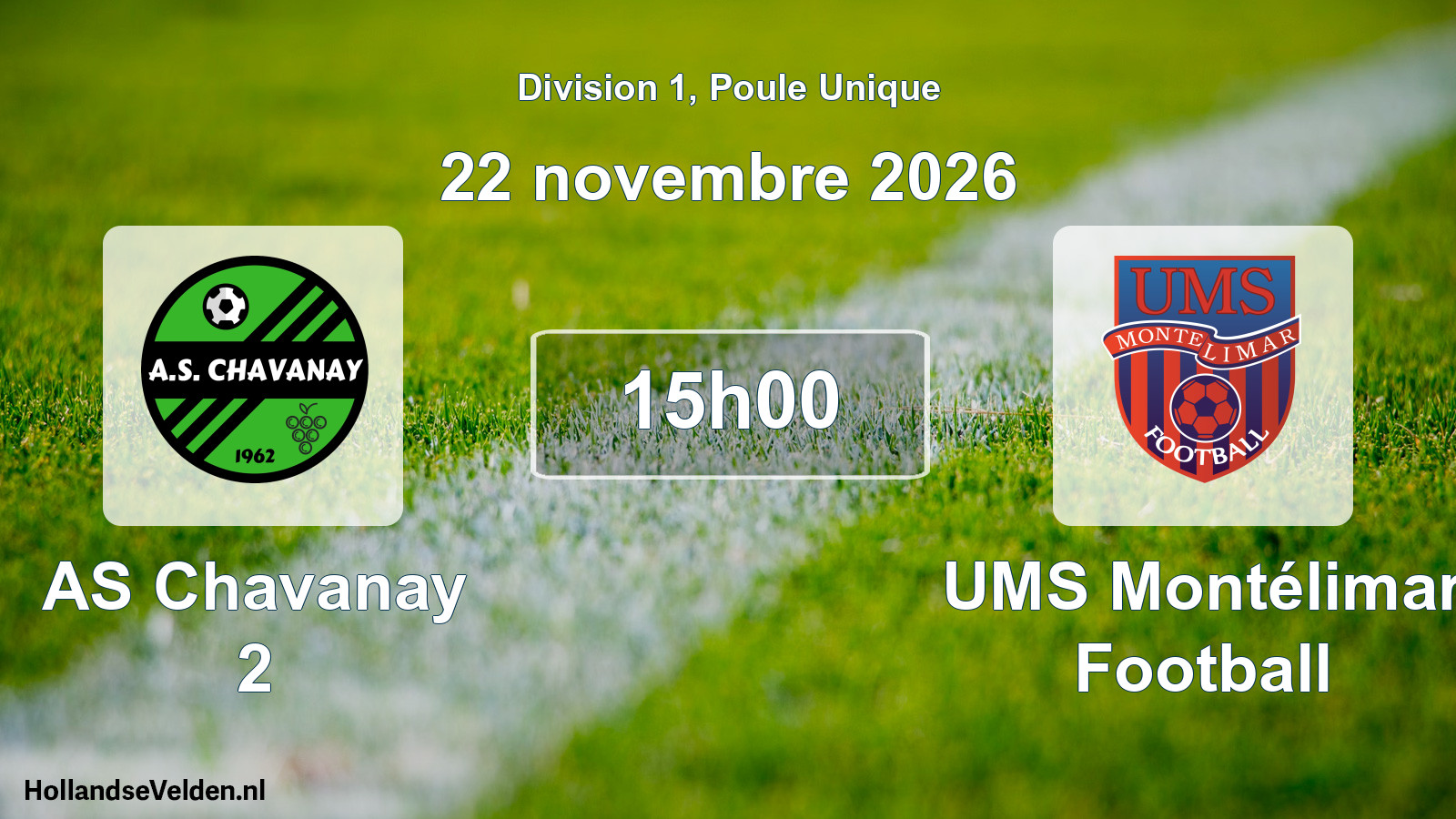 Geplande wedstrijd: AS Chavanay 2 - UMS Montélimar Football (22 november 2026)