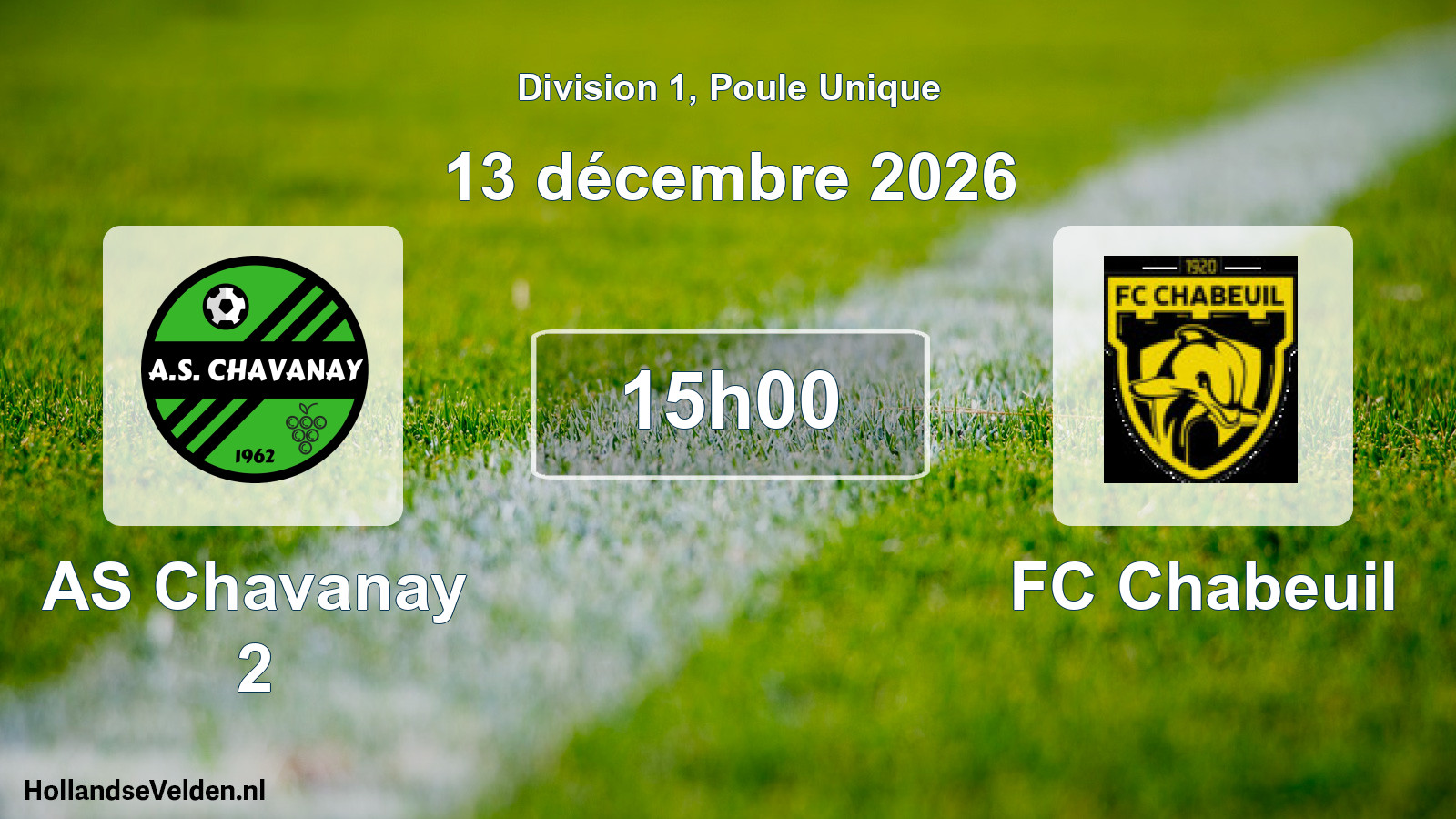 Match programmé: AS Chavanay 2 - FC Chabeuil (13 décembre 2026)