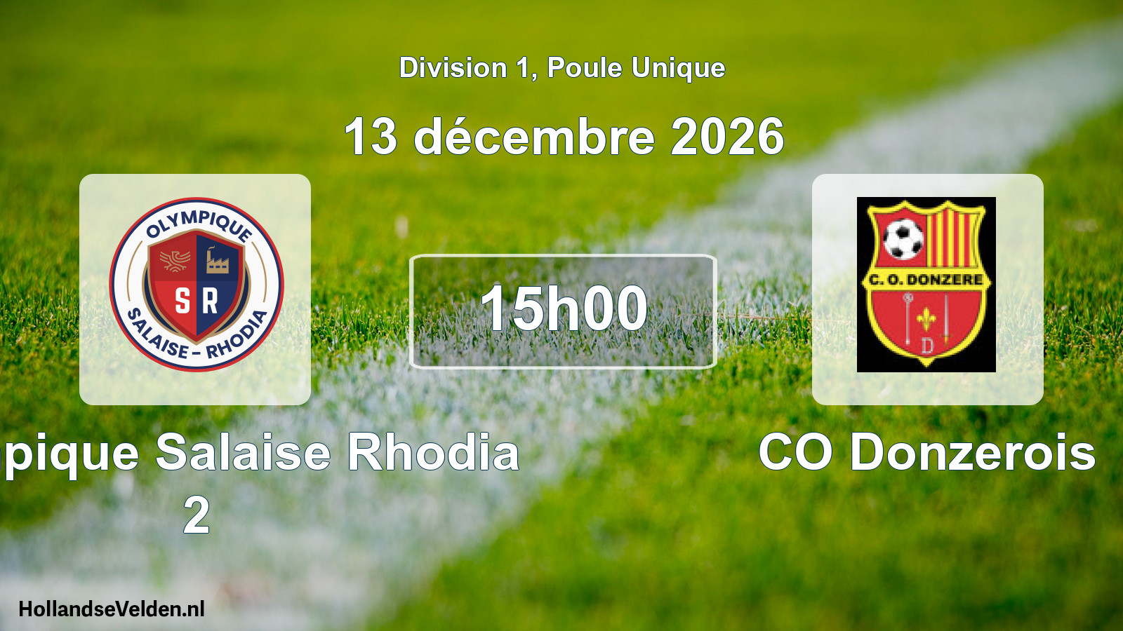 Match programmé: Olympique Salaise Rhodia 2 - CO Donzerois (13 décembre 2026)