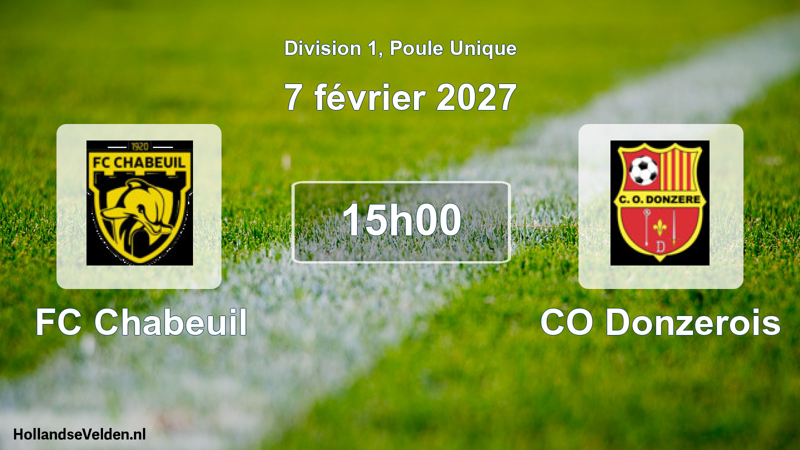 Match programmé: FC Chabeuil - CO Donzerois (7 février 2027)