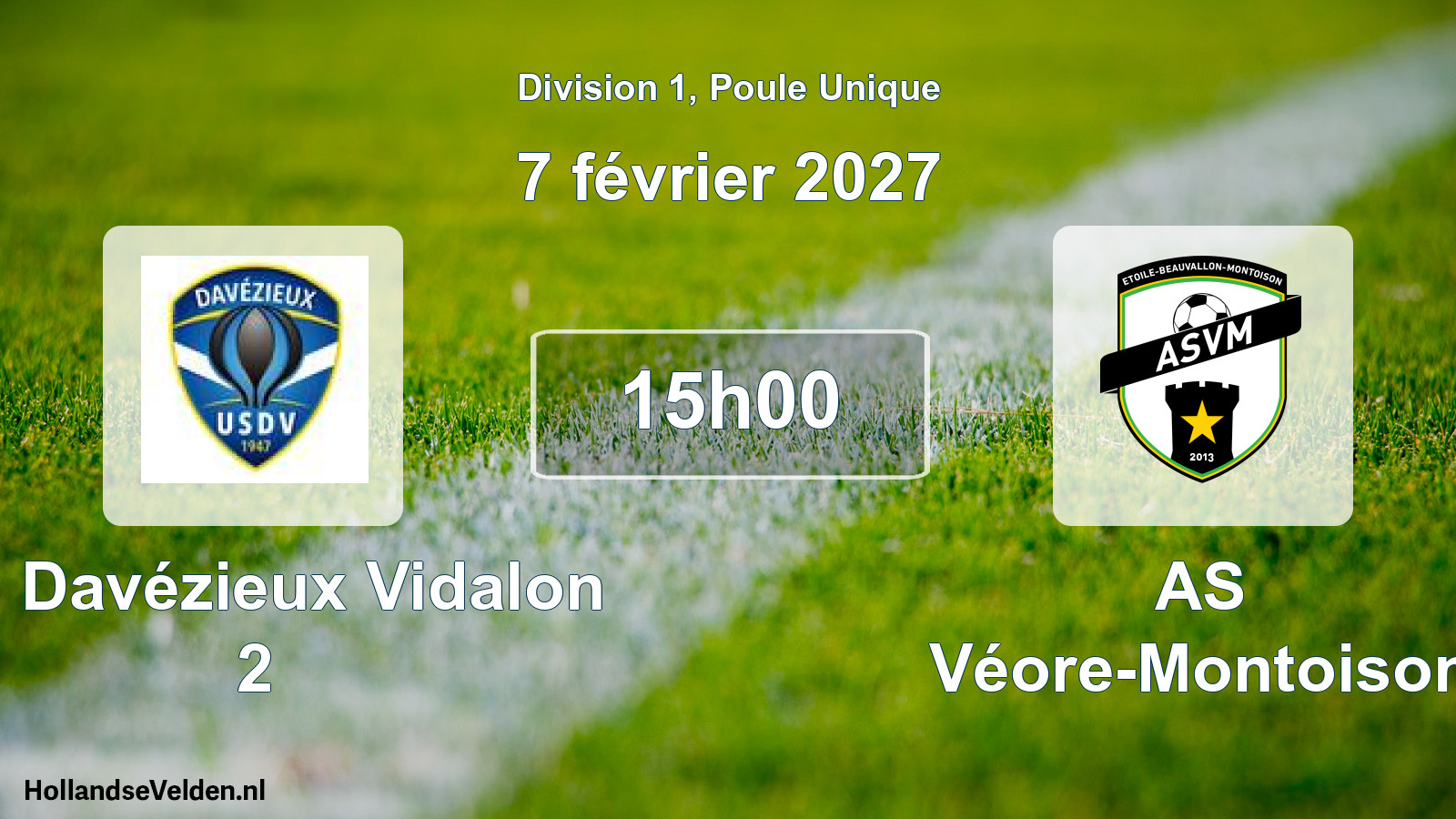 Scheduled Match: US Davézieux Vidalon 2 - AS Véore-Montoison (7 February 2027)