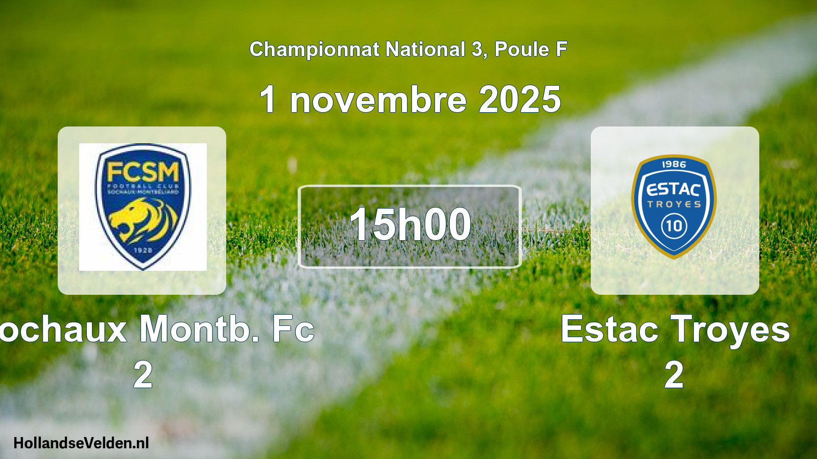 Scheduled Match: Sochaux Montb. Fc 2 - Estac Troyes 2 (1 November 2025)