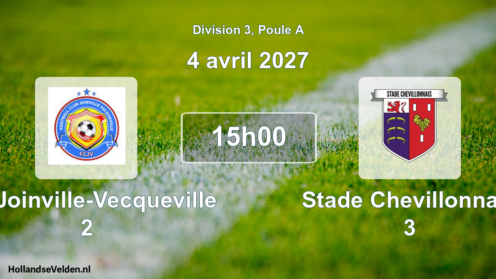 Match programmé: FC Joinville-Vecqueville 2 - Stade Chevillonnais 3 (4 avril 2027)
