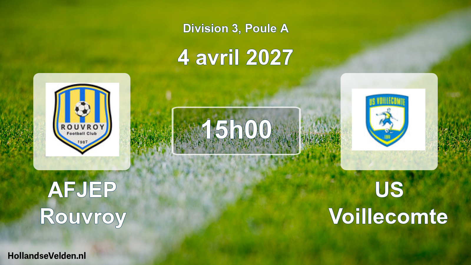 Scheduled Match: AFJEP Rouvroy - US Voillecomte (4 April 2027)