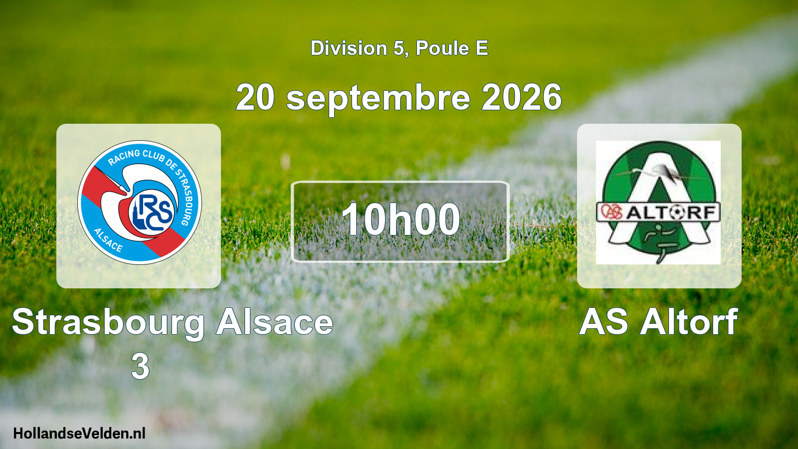 Scheduled Match: RC Strasbourg Alsace 3 - AS Altorf (20 September 2026)