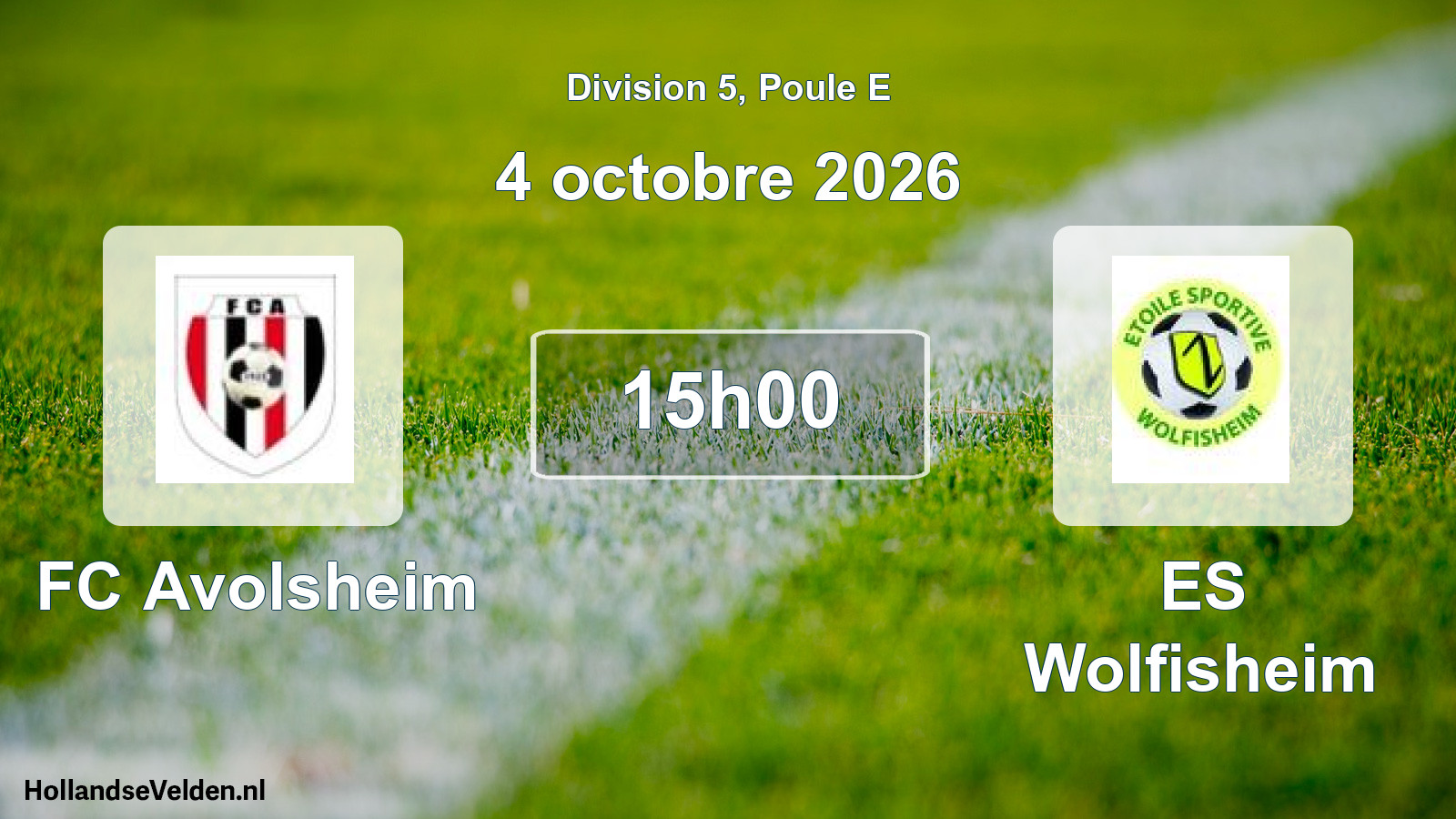 Geplande wedstrijd: FC Avolsheim - ES Wolfisheim (4 oktober 2026)